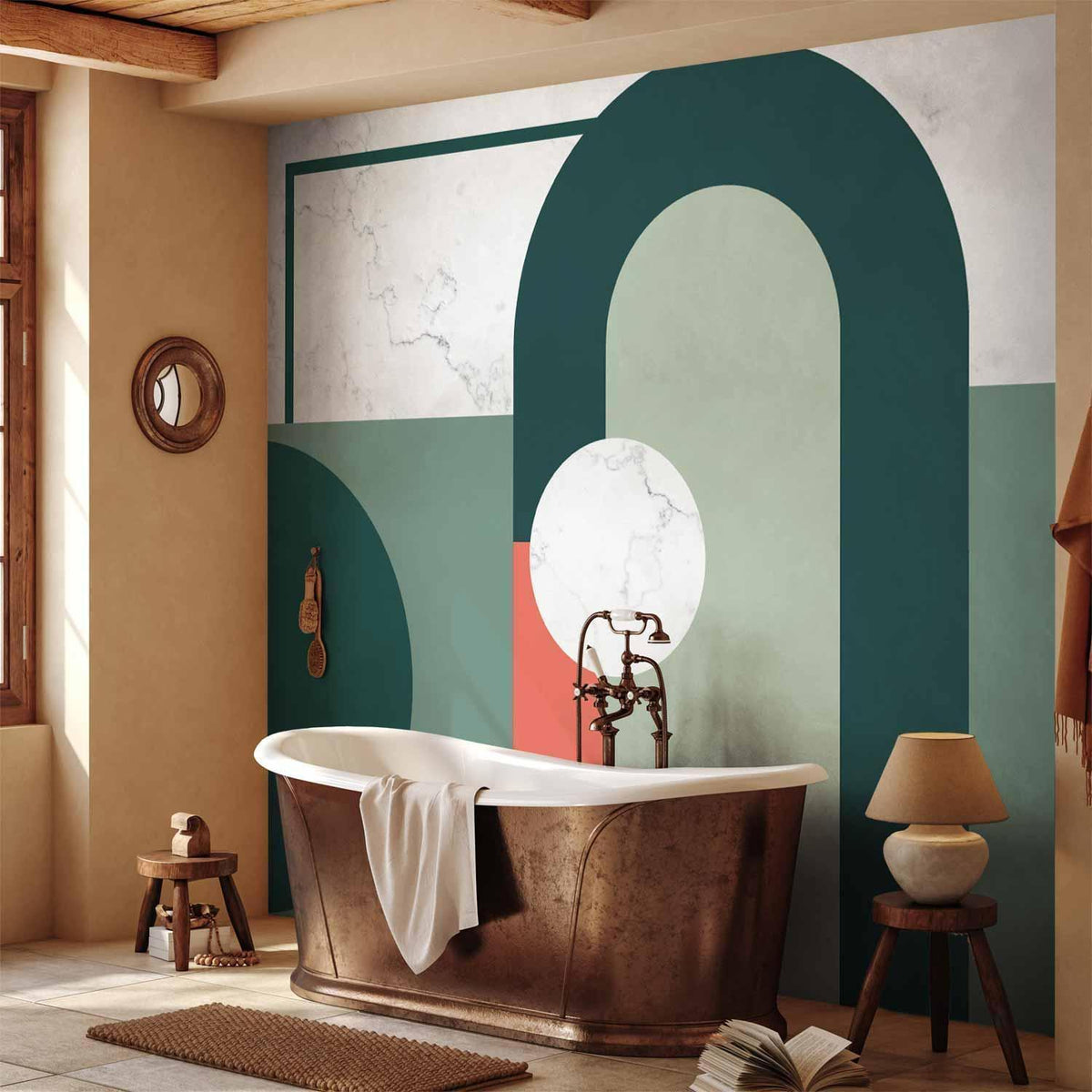 Fototapete - Geometric Pattern With Marble Motif
