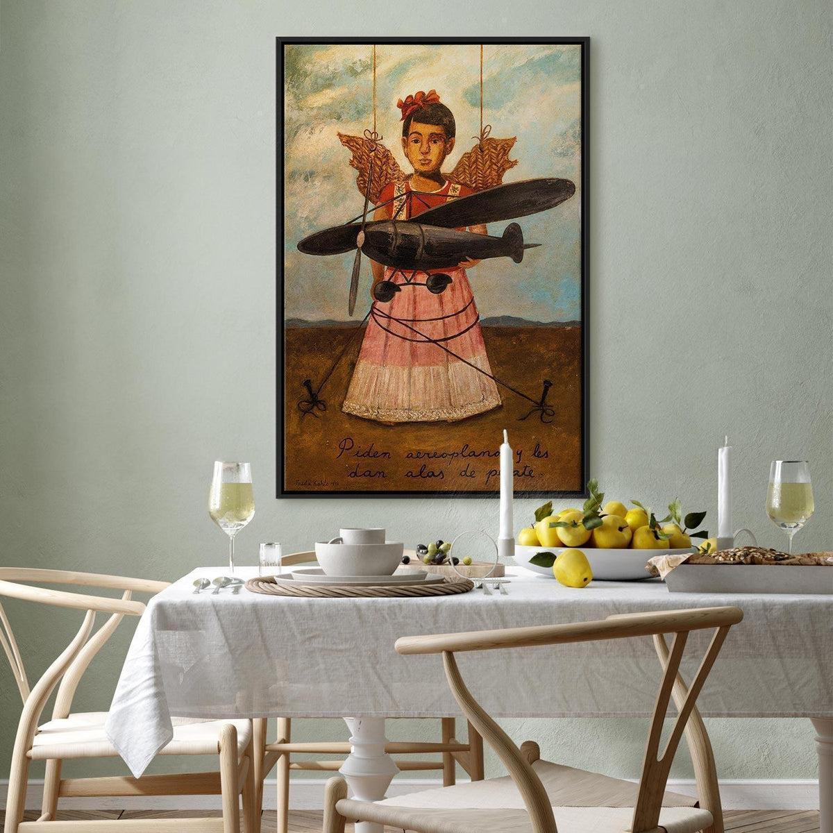 Leinwandbild - Frida Kahlo – They Asked for Planes and Got Straw Wings