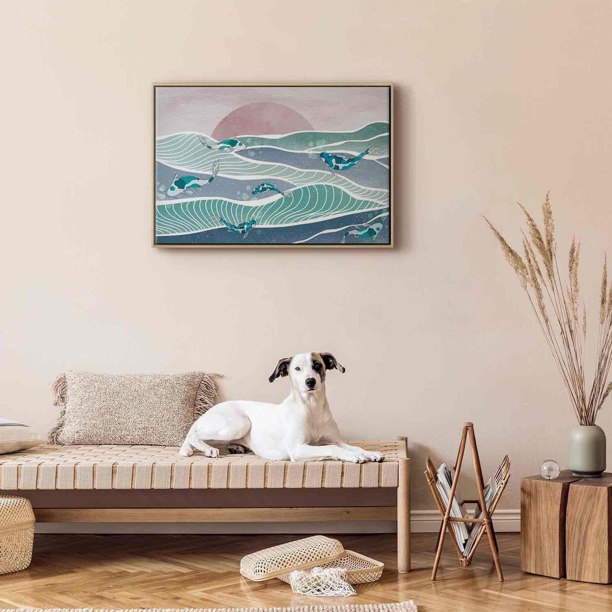 Leinwandbild - Fish on the waves