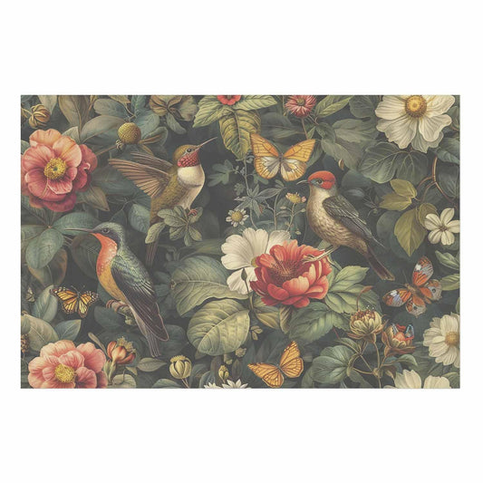 Poster - Flowers, Birds, and Butterflies - vintage-style illustration