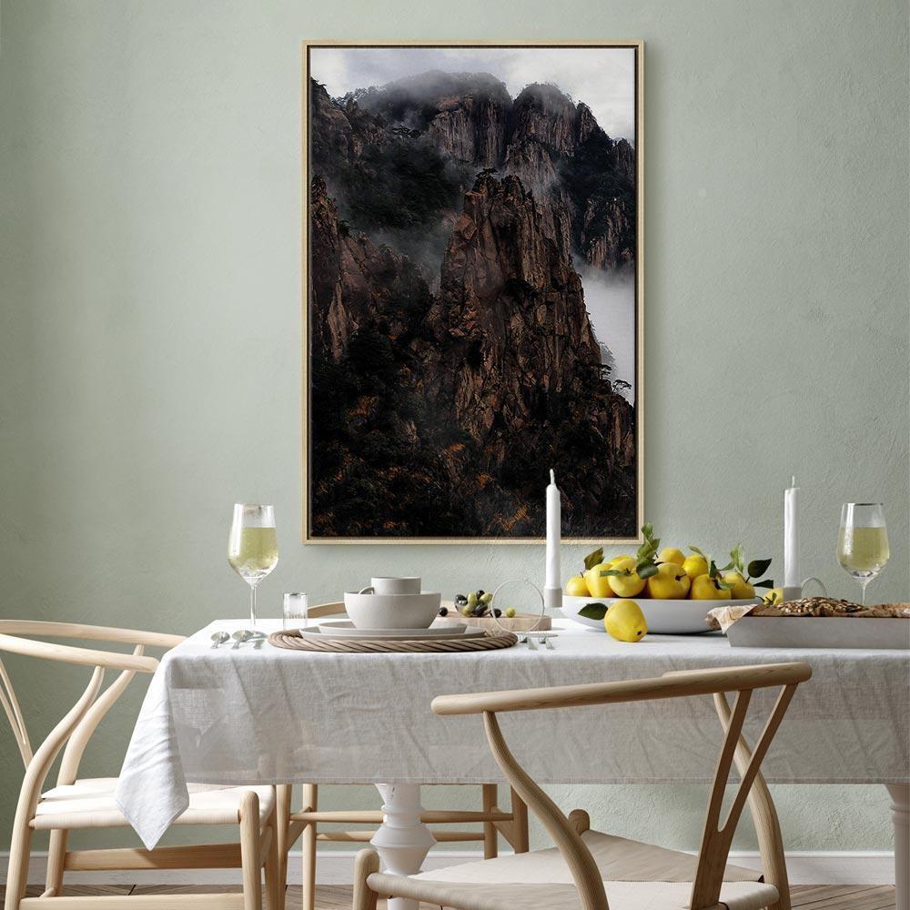 Leinwandbild - Heart of Mountain Landscape (1-part) - Clouds Amid Rocks