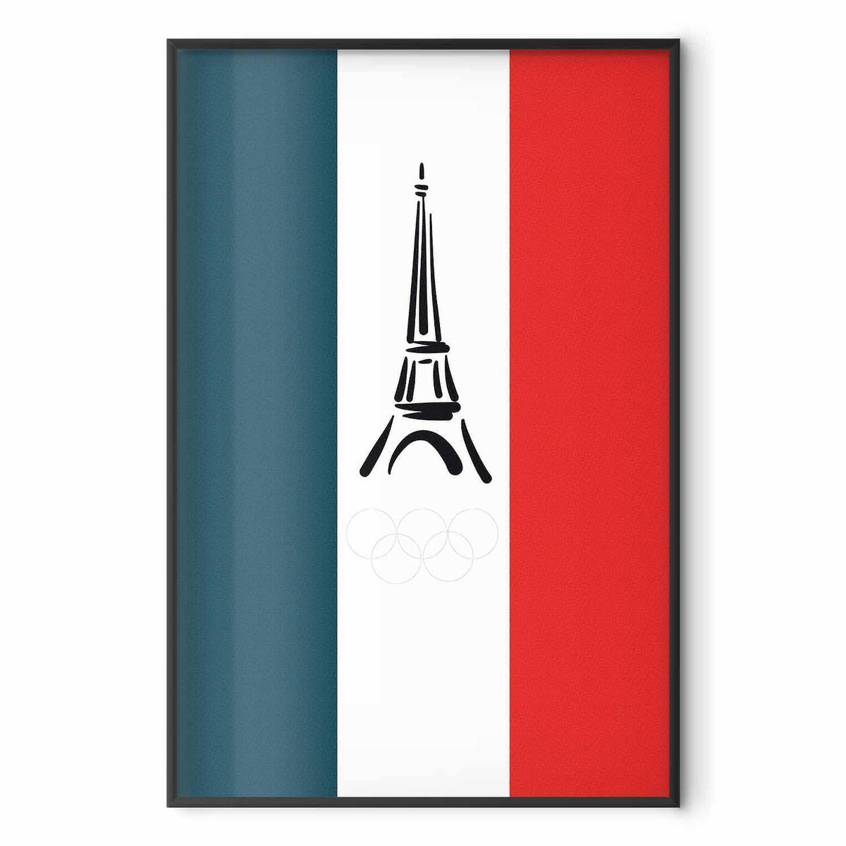 Poster - Graphic Eiffel Tower Against the French Flag