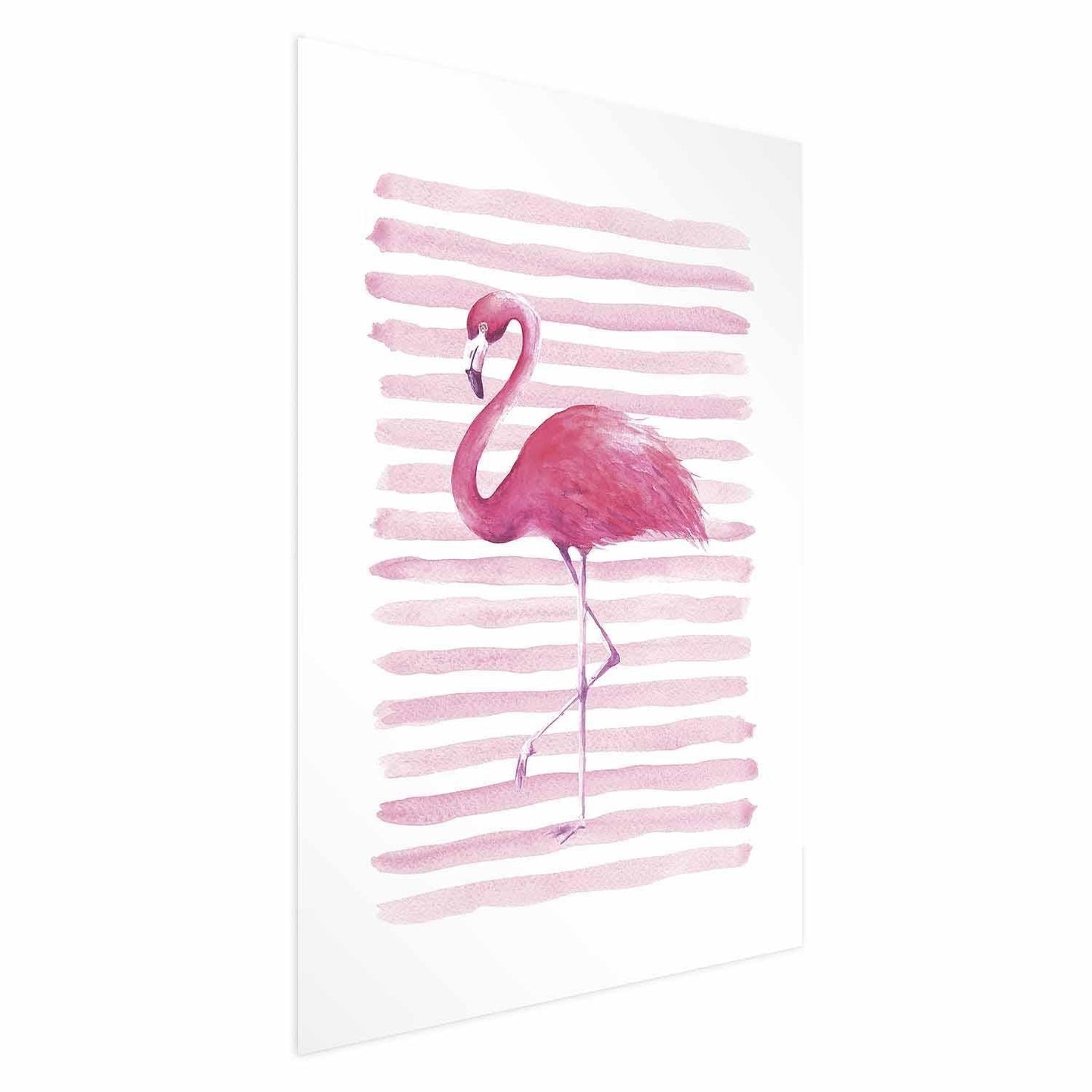 Poster - Flamingo and Stripes Artgeist