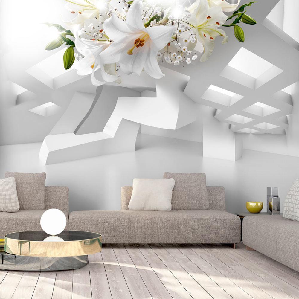 Fototapete mit abstraktem 3D-Effekt in modernen Farbtönen