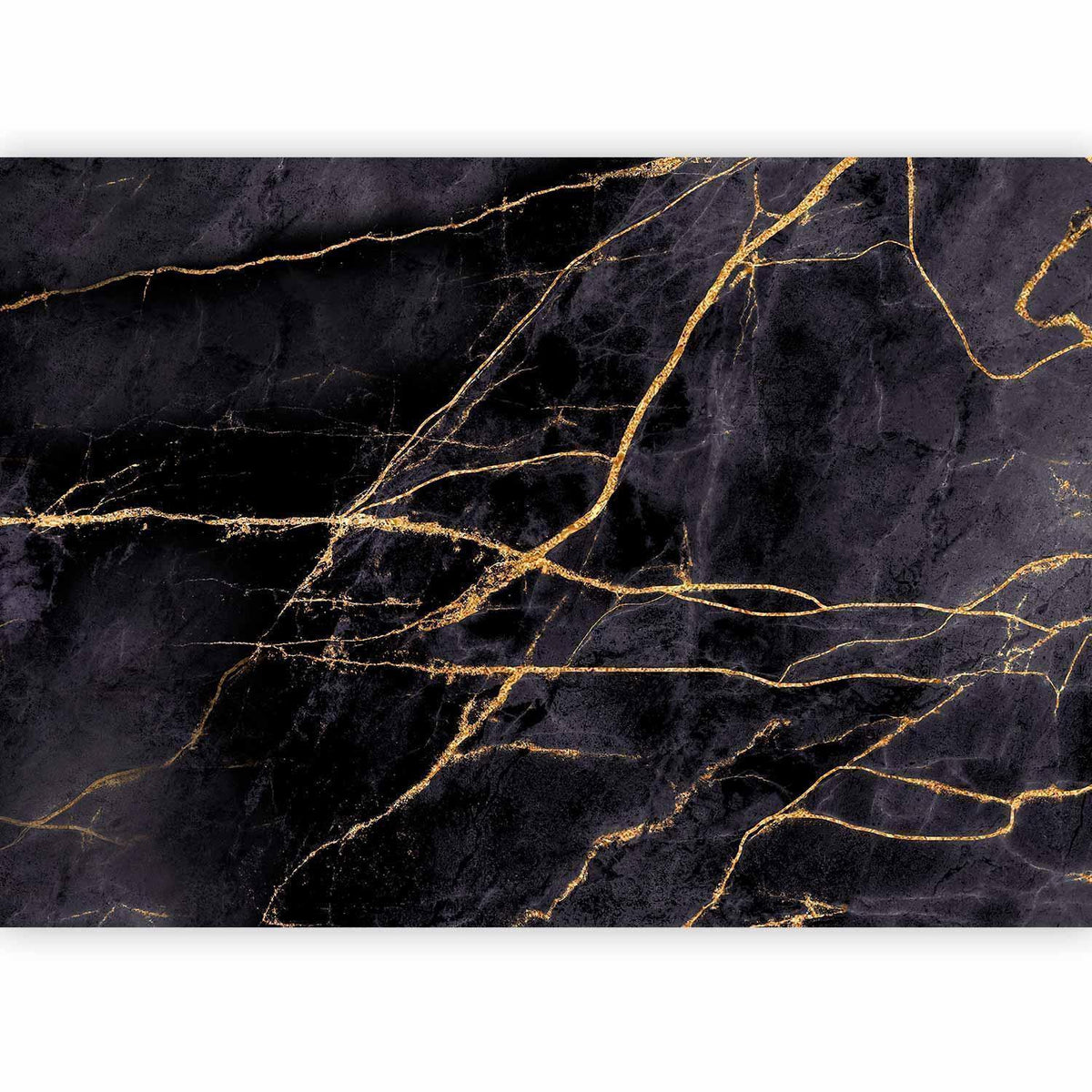 Fototapete Goldene Linien – Abstraktes Design auf schwarzem Hintergrund