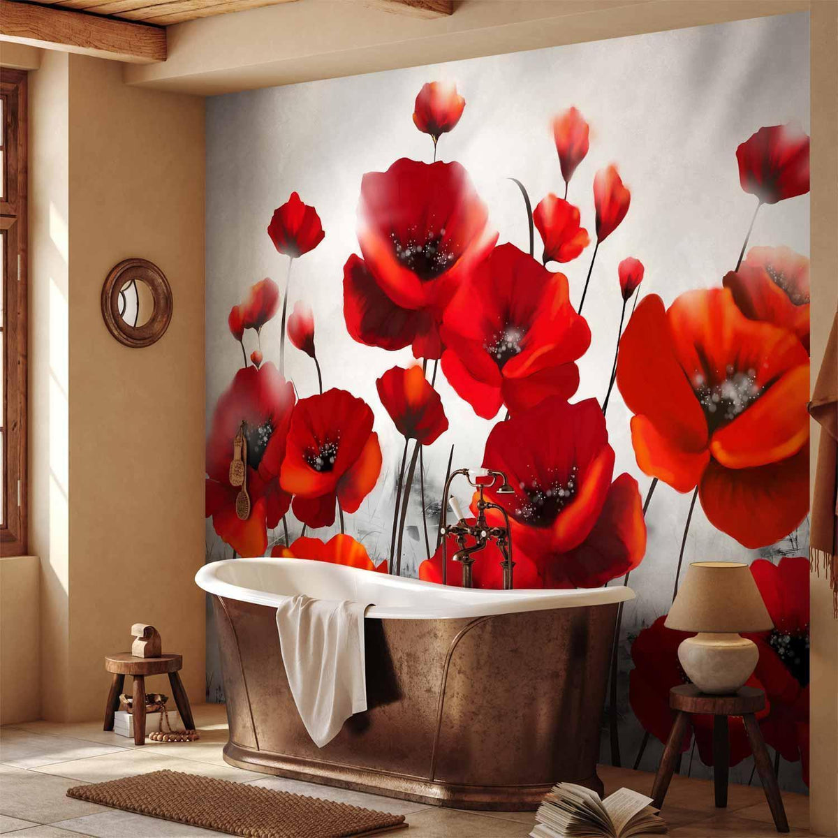 Fototapete - Poppies in the Moonlight