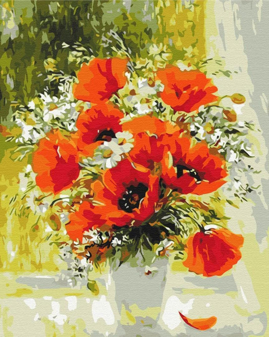Malen nach Zahlen - A bouquet of wild poppies