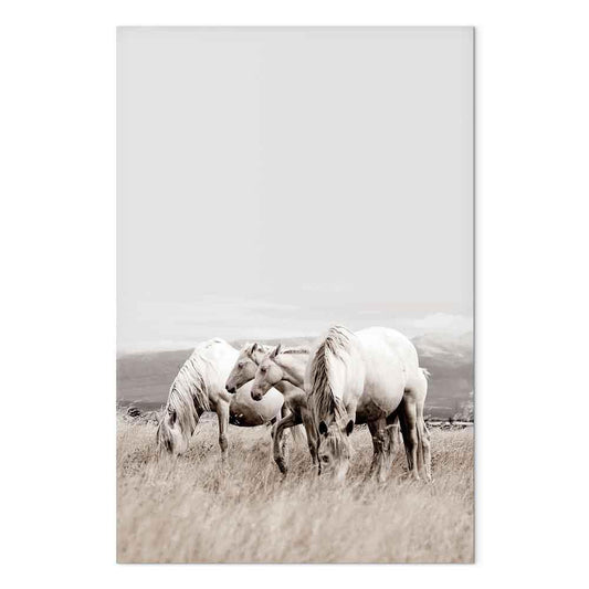 Leinwandbild - White Horses (1 Part) Vertical