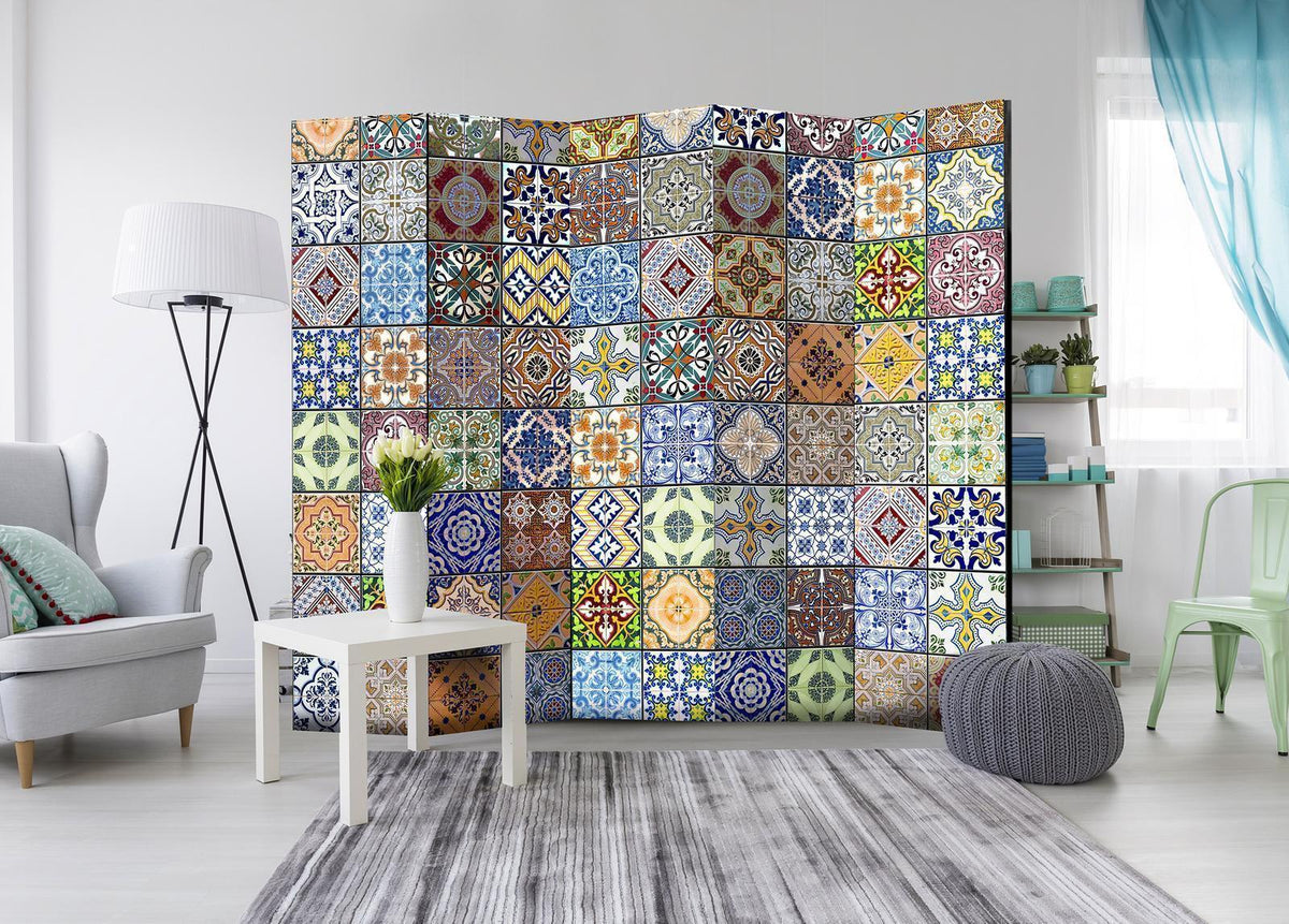 Paravent Buntes Mosaik – Farbenfroher Raumteiler mit Mosaikmuster