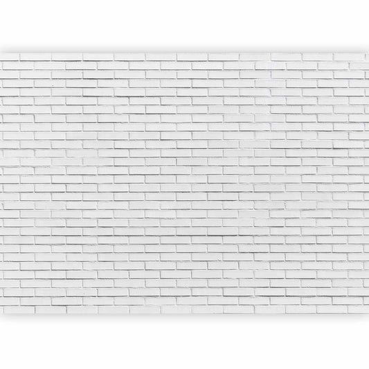 Fototapete - Snow Brick - Pattern Imitating a Brick Wall in White