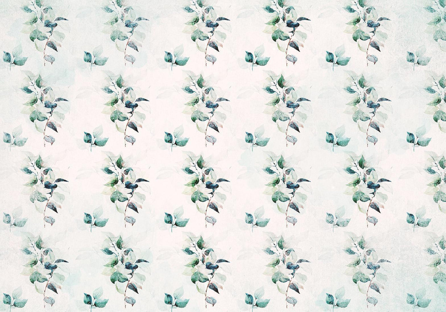 Fototapete - Mint green nature - solid floral pattern with green leaves Artgeist