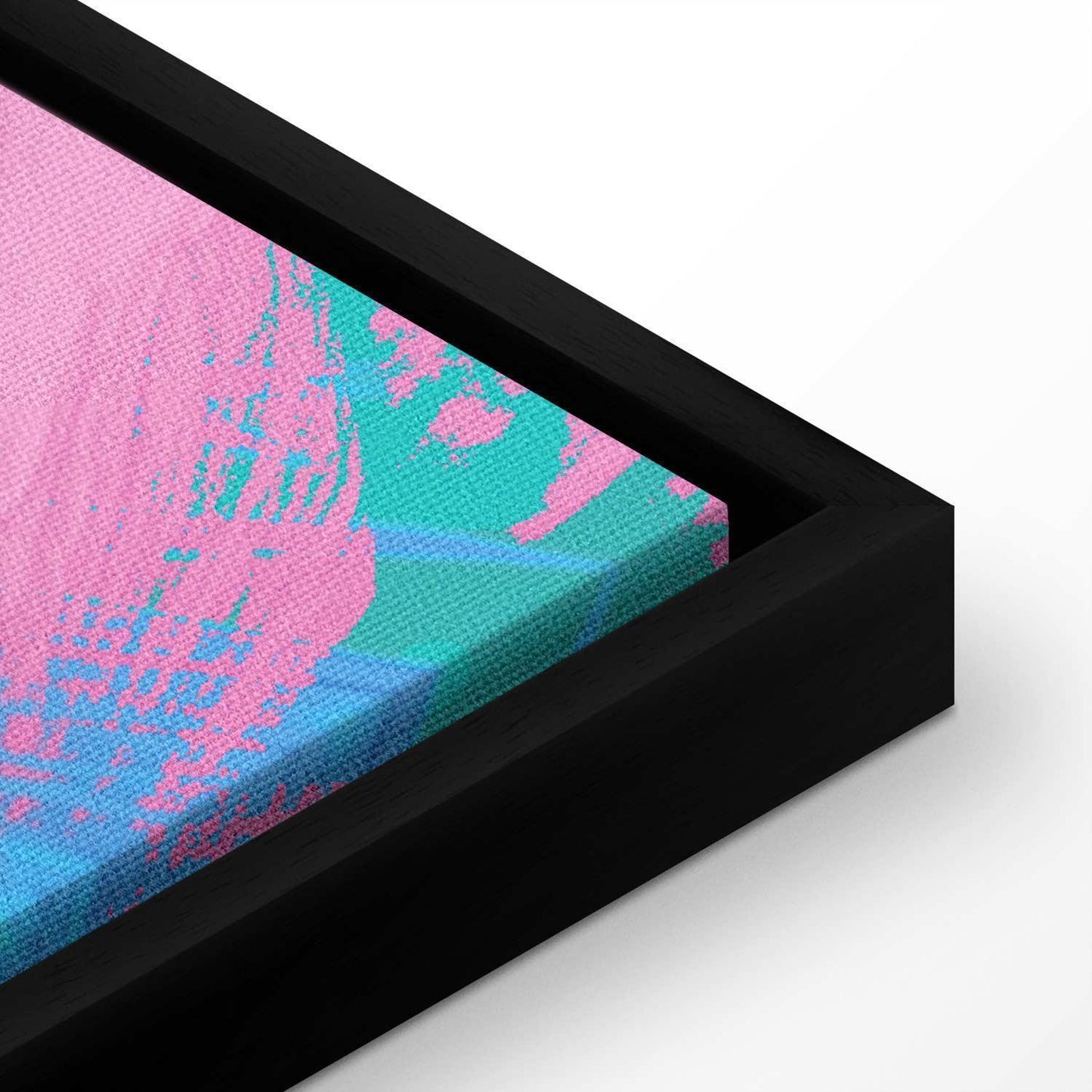 Leinwandbild - Pink Flamingo - Abstract Flamingo Against Palms and Ice Cubes Artgeist