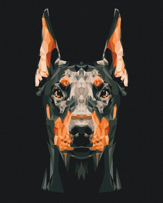Malen nach Zahlen - Focused Doberman