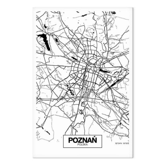 Leinwandbild - City Plan: Poznan (1 Part) Vertical