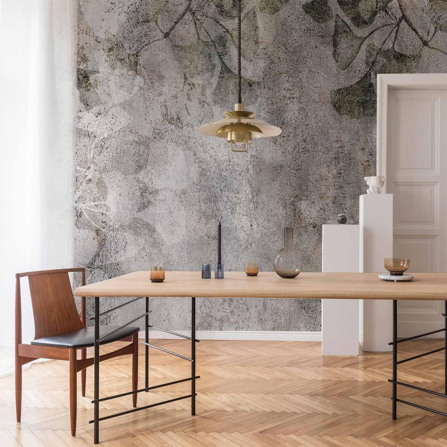 Fototapete Jurassic Ginkgo – Zeitlose Pflanzenkunst für Ihre Wand