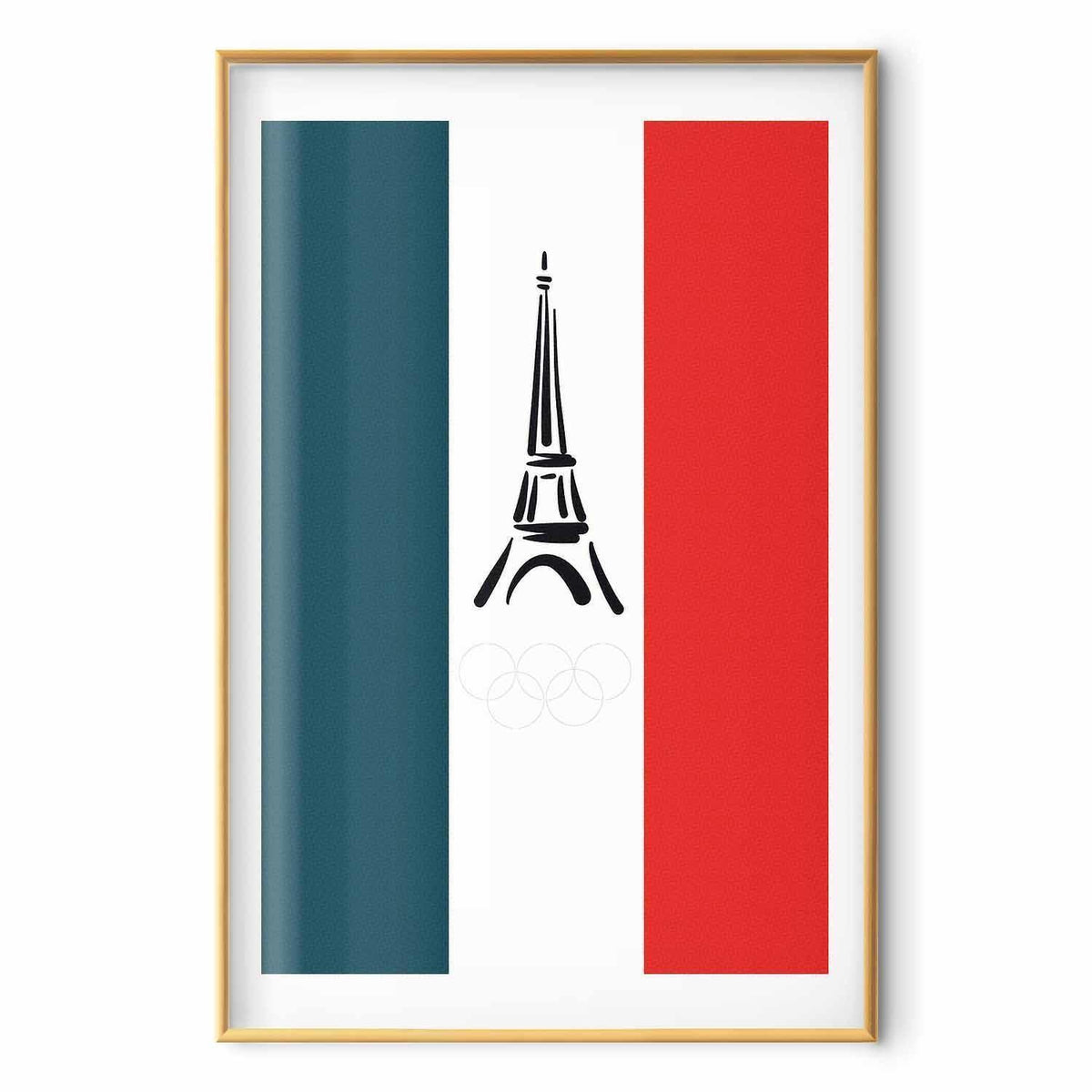 Poster - Graphic Eiffel Tower Against the French Flag