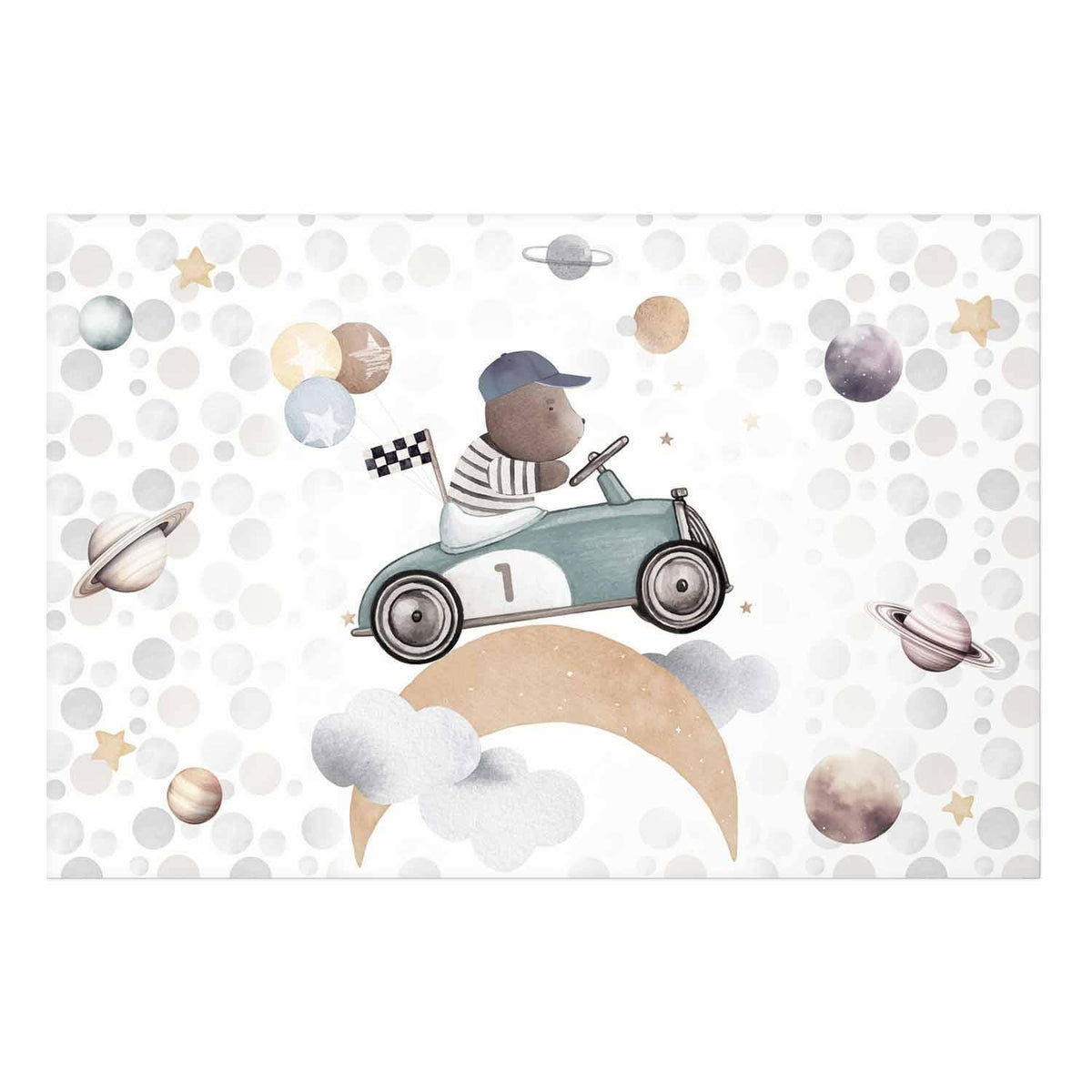 Poster - Bear in a Race Car