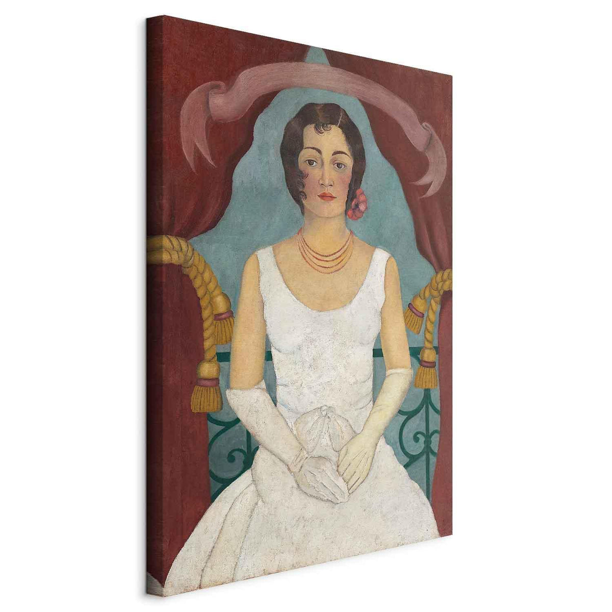 Leinwandbild - Frida Kahlo – Portrait of a Lady in White