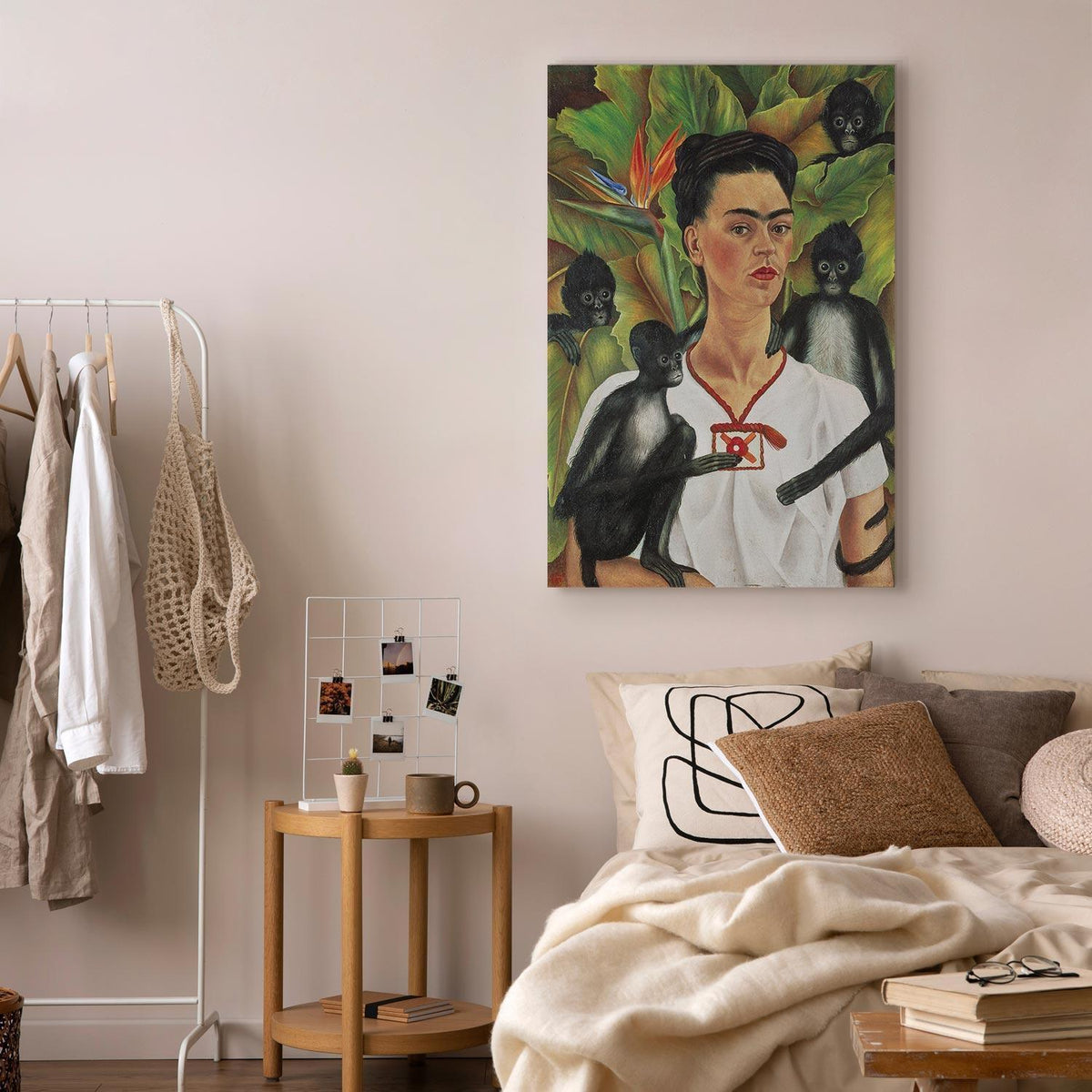 Leinwandbild - Frida Kahlo – Self-Portrait with Monkeys