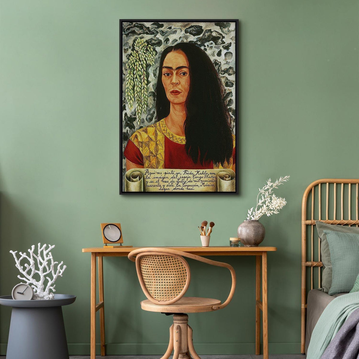 Leinwandbild - Frida Kahlo – Self-Portrait with Loose Hair
