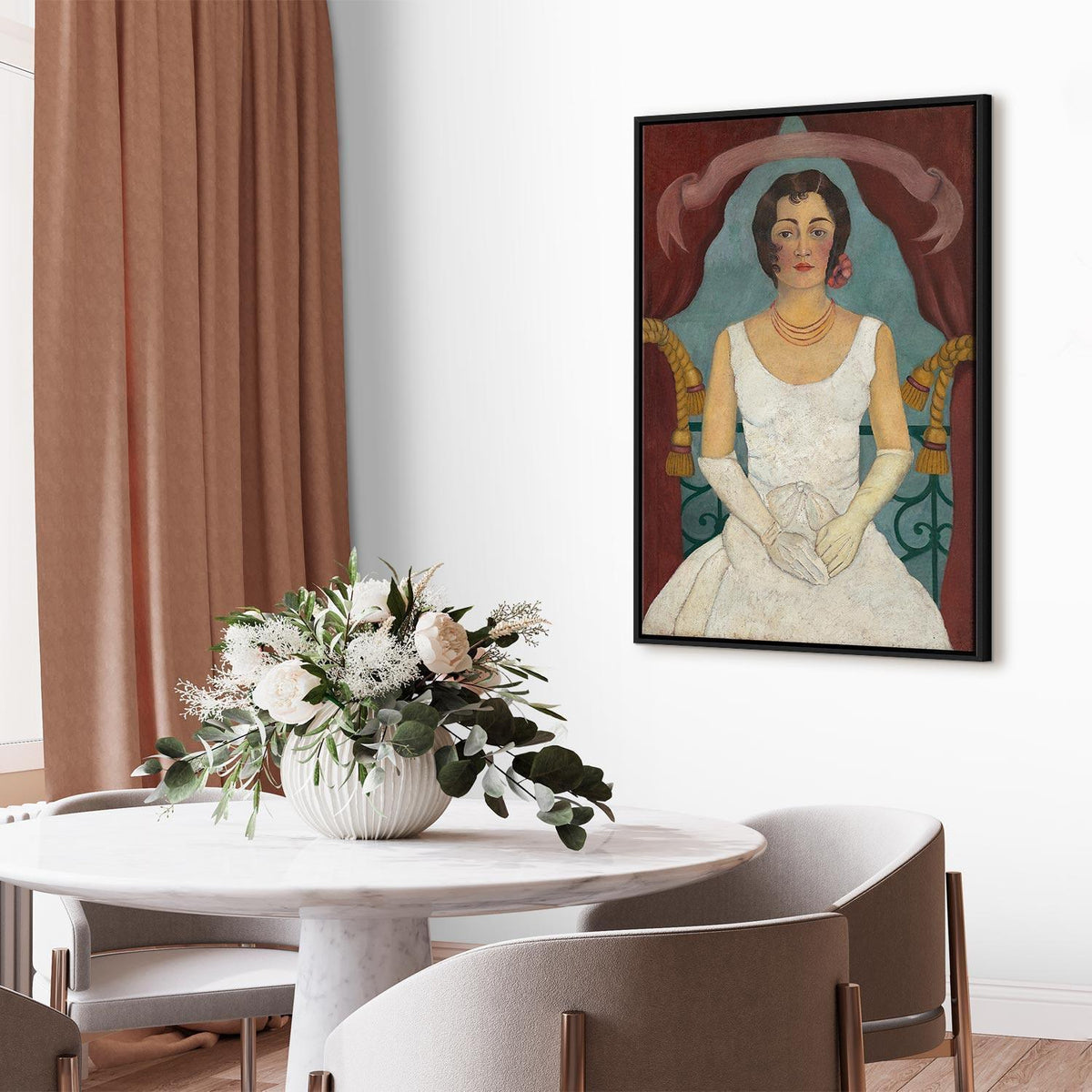 Leinwandbild - Frida Kahlo – Portrait of a Lady in White