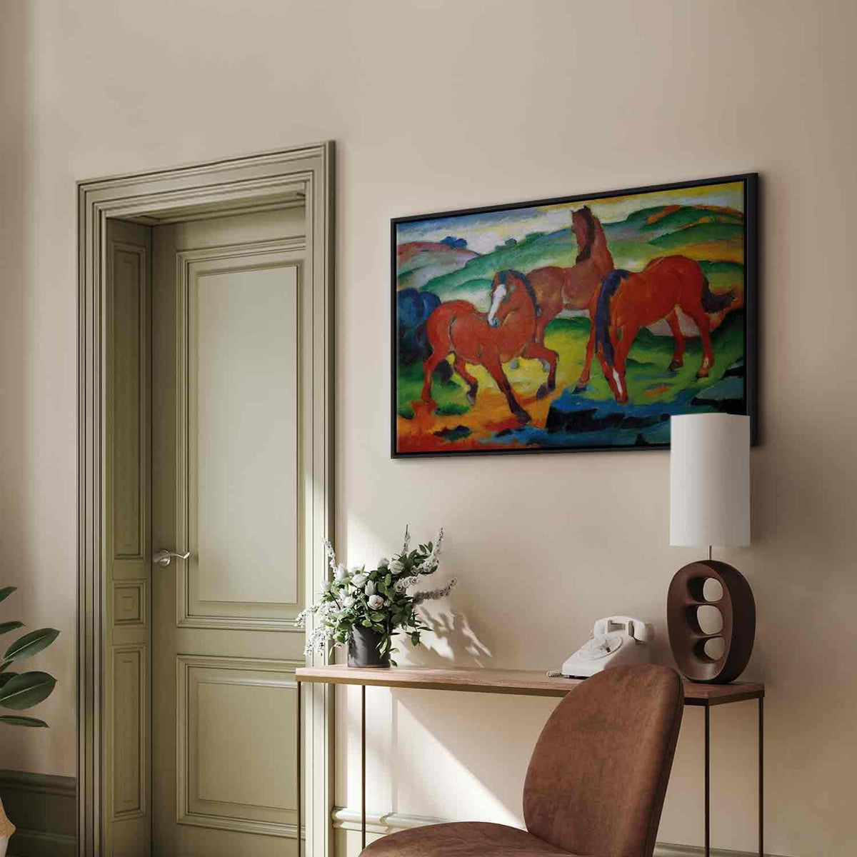 Leinwandbild - Franz Marc – The Red Horses (Grazing Horses IV)