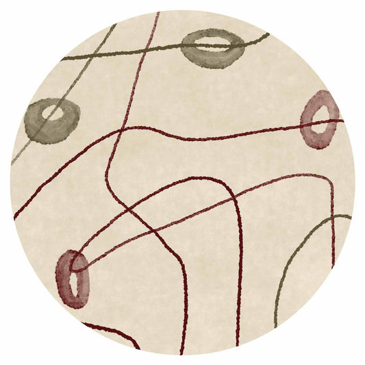 Runde Fototapete - Lines and shapes – bead labyrinth on a pale washed background