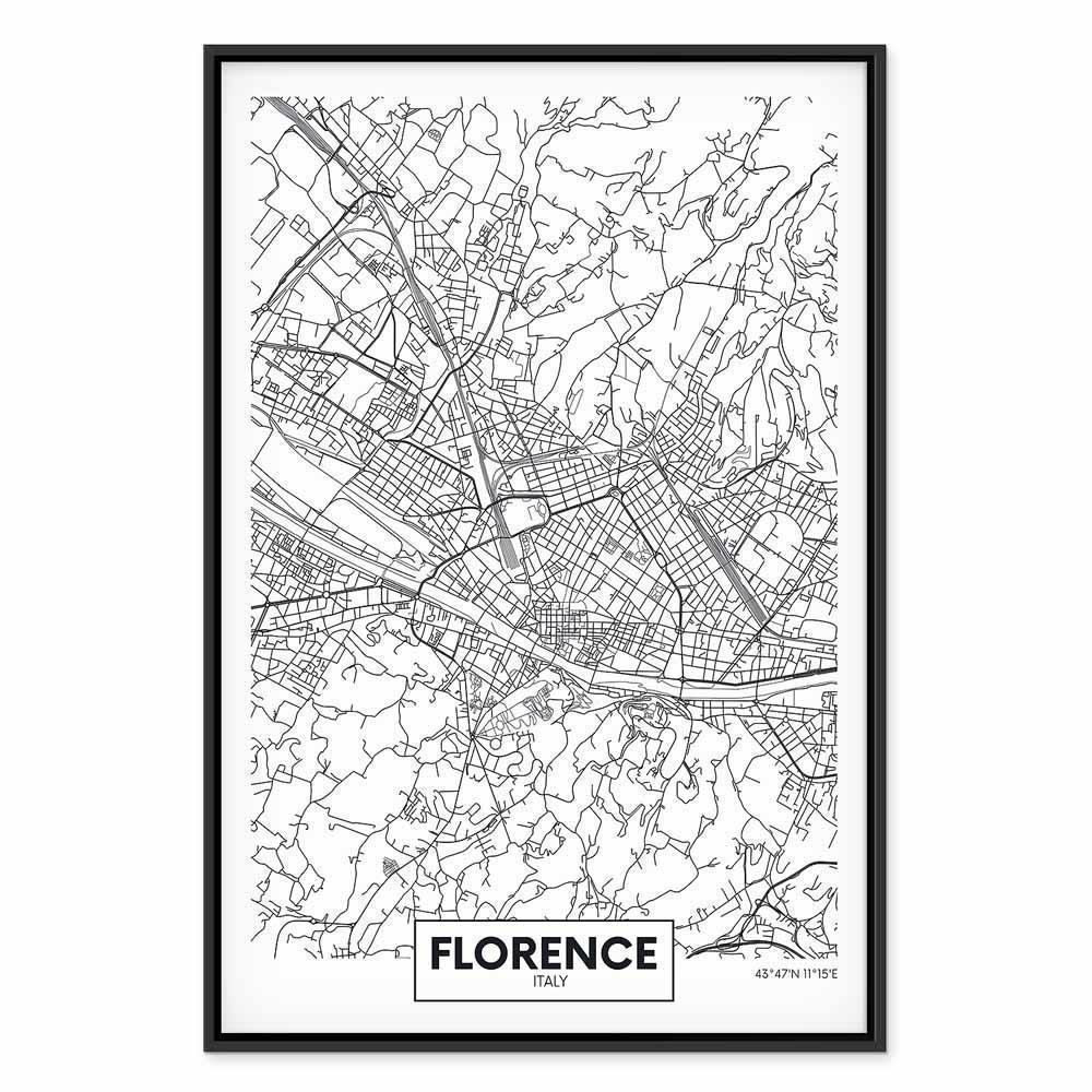 Leinwandbild - Florence Map (1 Part) Vertical