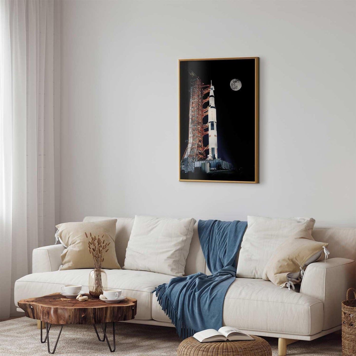 Poster mit Raketenmotiv