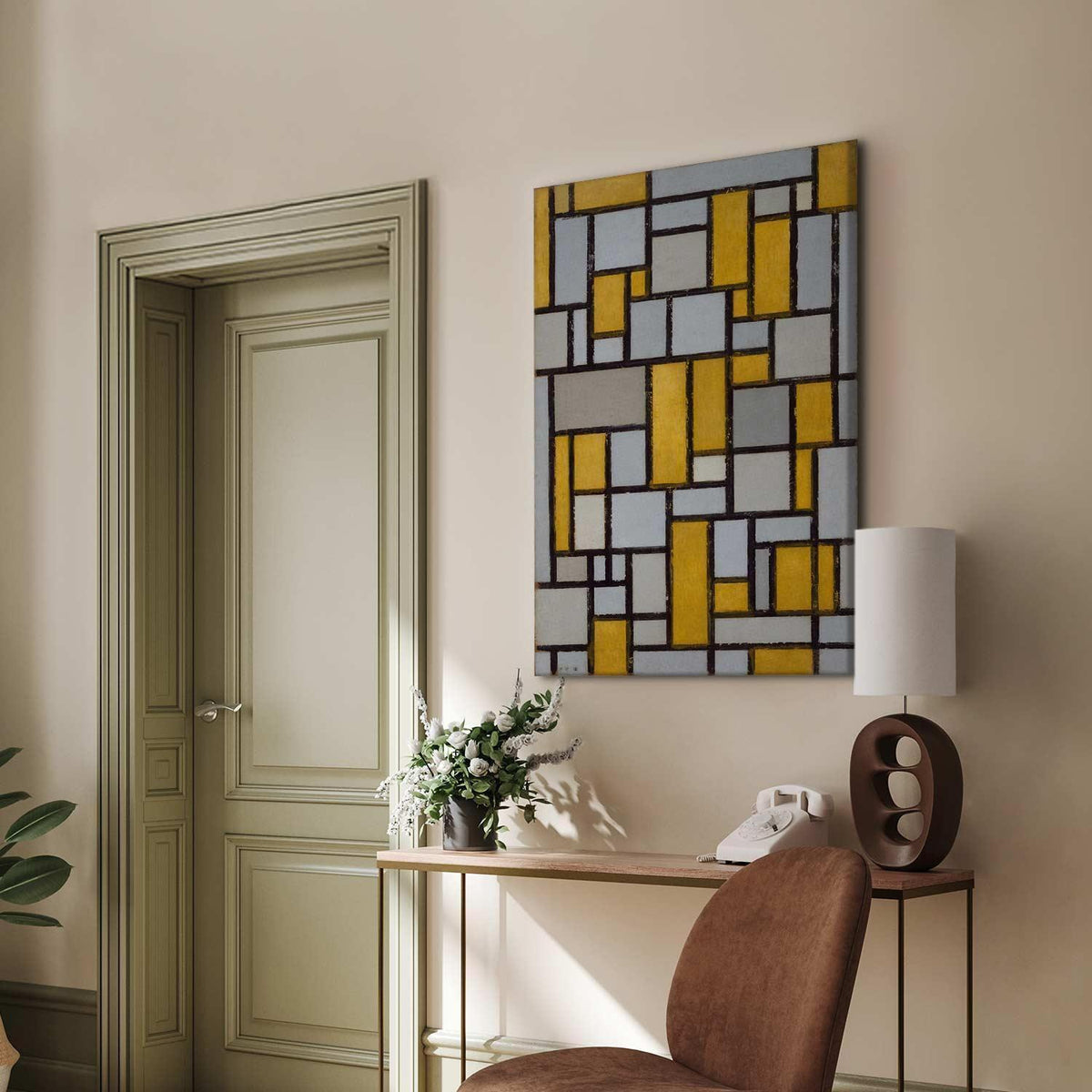 Leinwandbild - Piet Mondrian – Composition with grid 5