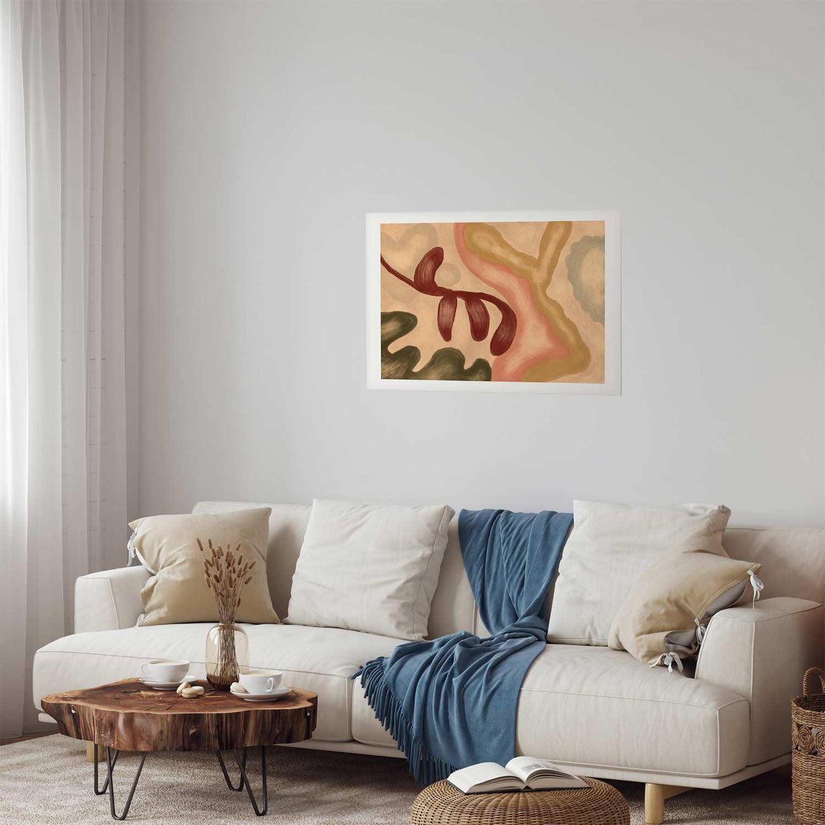Poster - Colorful Shapes - worn figures in lime wash technique