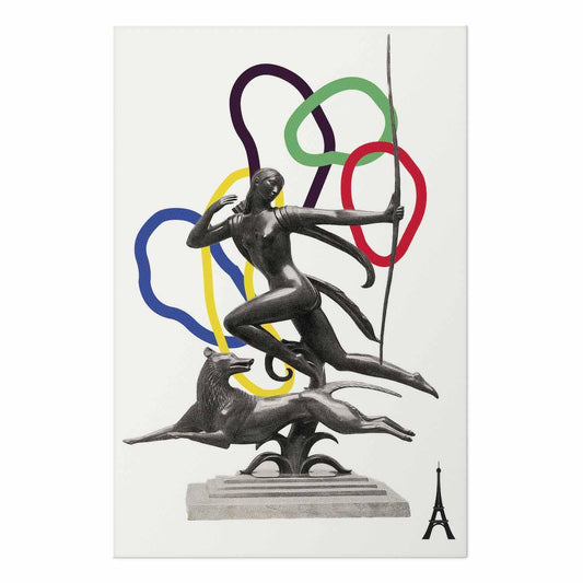 Poster - Collage Graphic - Woman Shooting a Bow