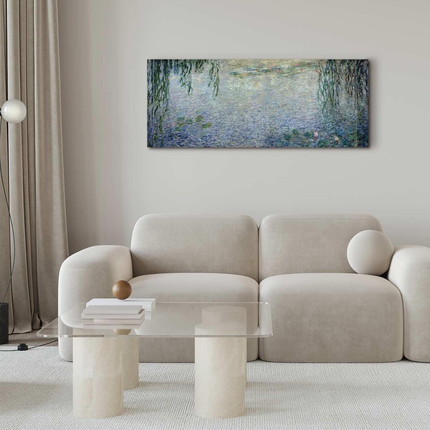 Leinwandbild - Water Lilies: Two Weeping Willows Artgeist
