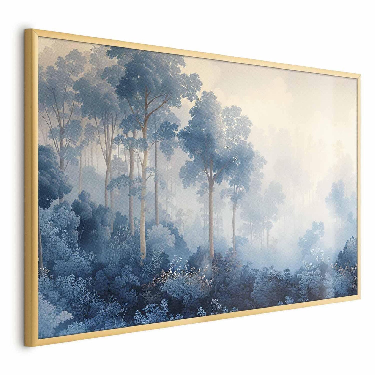 Poster - Forest in Misty Blue Shades Artgeist