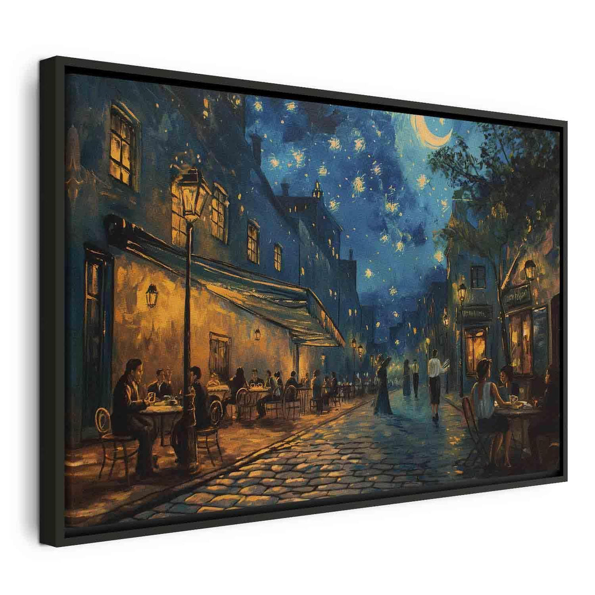 Leinwandbild - Paris street – a painting inspired by Vincent van Gogh's style