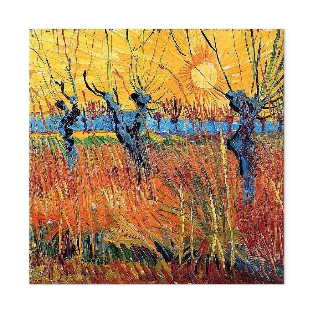 Leinwandbild - Vincent van Gogh – Willows at Sunset