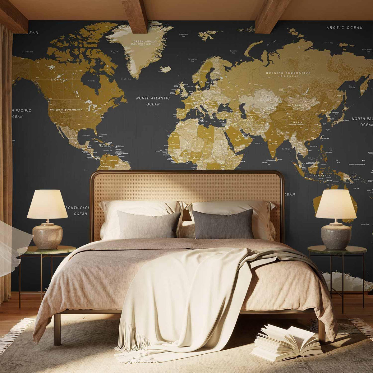 Fototapete - World Map: Modern Geography
