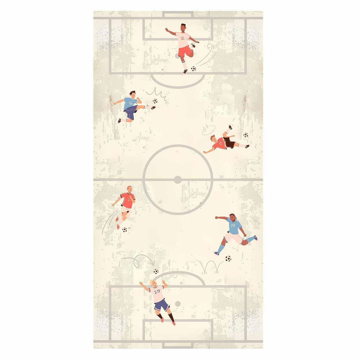 Tapete - Soccer Game - Illustration of soccer players in action on the field