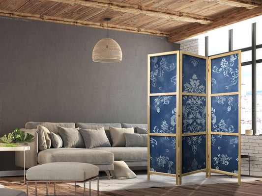 Japanischer Paravent - Retro Ornament - Decorative Motif in Worn Blues