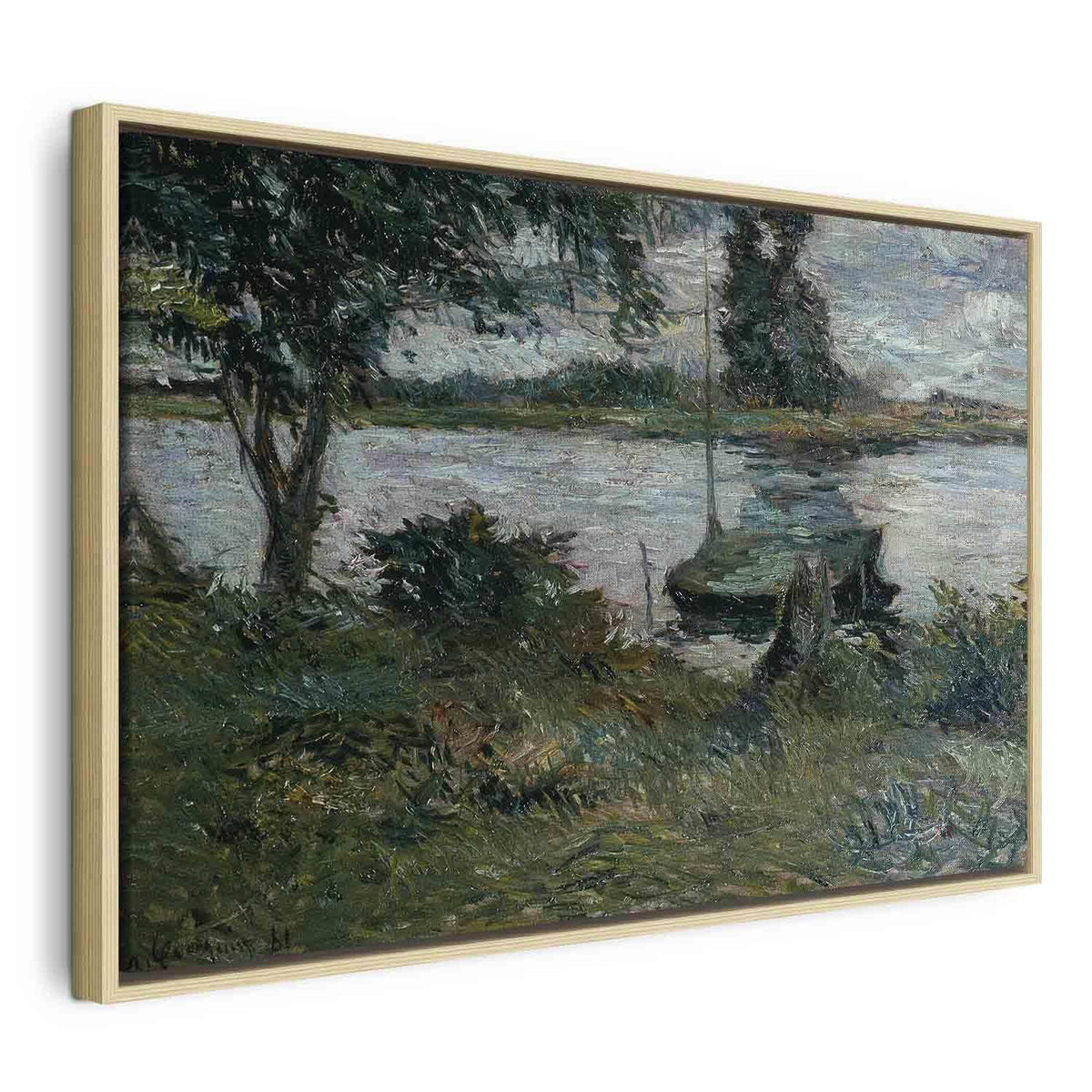 Leinwandbild - Paul Gauguin – Flußufer
