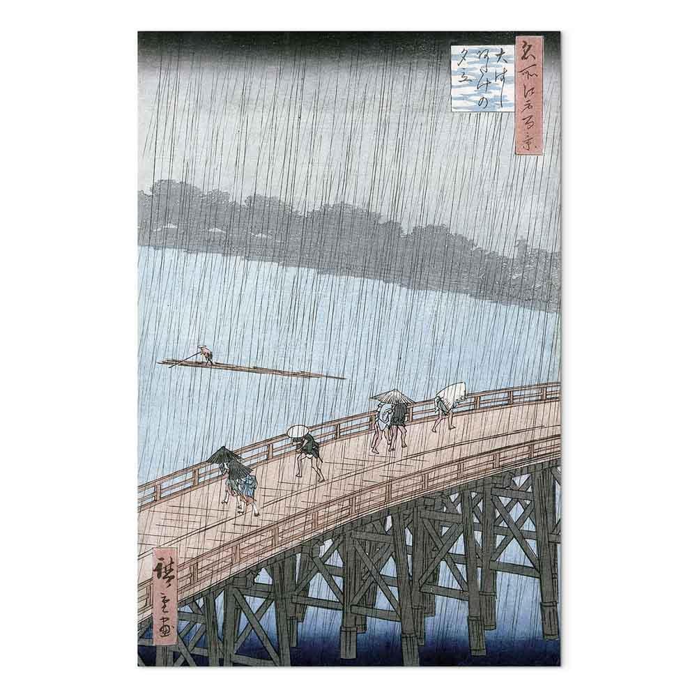 Leinwandbild - Utagawa Hiroshige – Sudden Shower over Shin-Ohashi Bridge and Atake