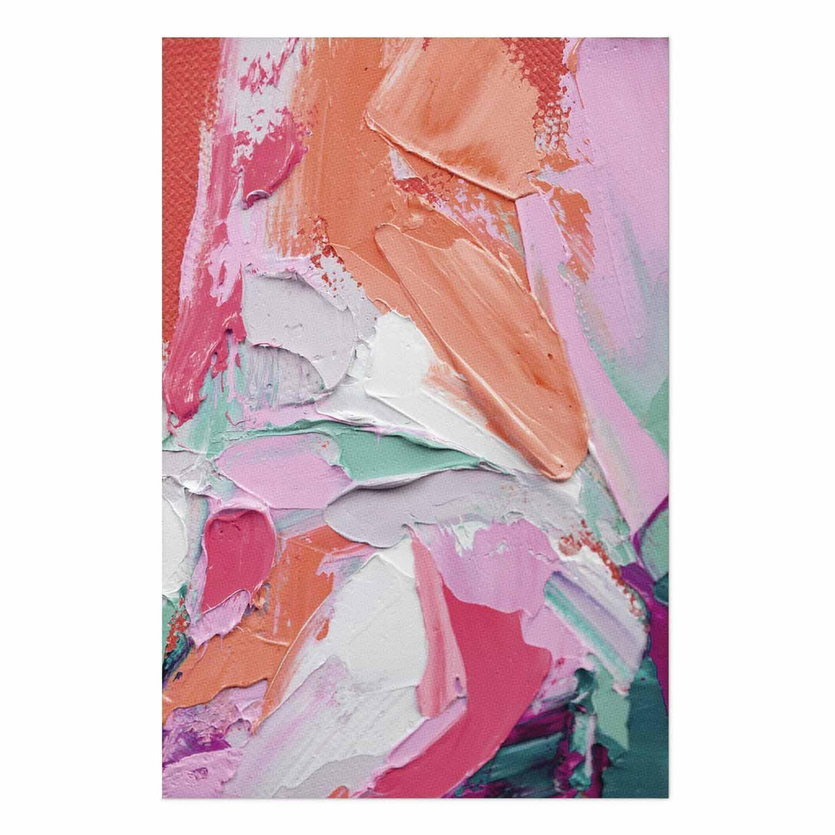 Poster - Pink Palette - vibrant shades of pink, orange, and green on canvas