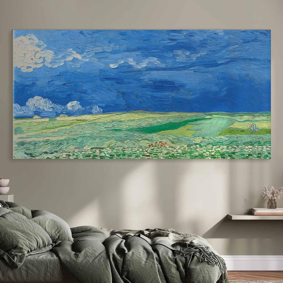 Wandbild XXL - Vincent van Gogh – Wheat Field under Thunderclouds