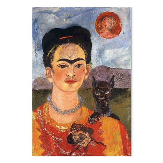 Leinwandbild - Frida Kahlo – Self-Portrait with Diego on My Breast