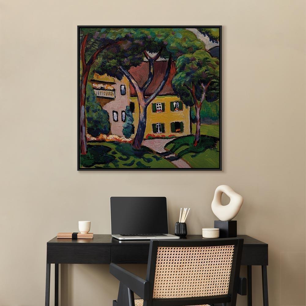 Leinwandbild - August Macke – Staudacherhaus in Tegernsee