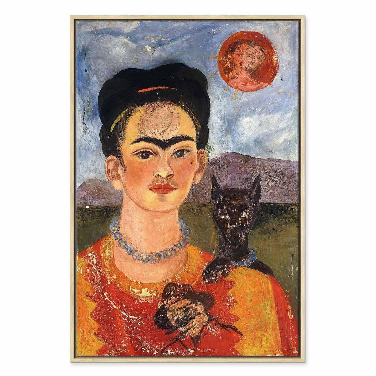 Leinwandbild - Frida Kahlo – Self-Portrait with Diego on My Breast