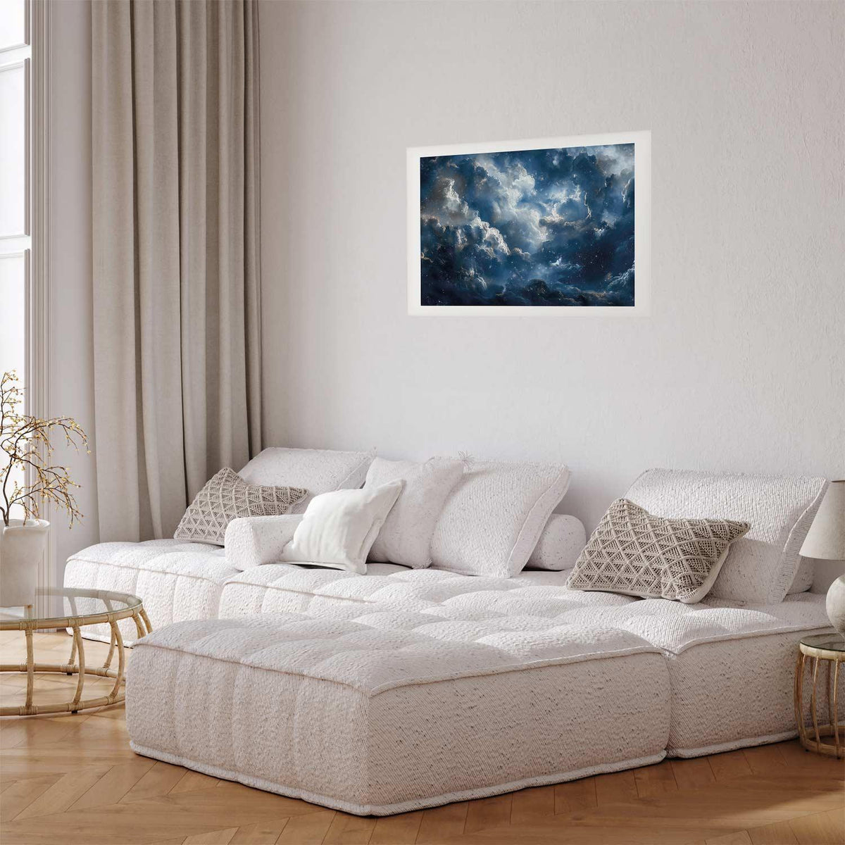Poster - Astronomical Wonders: Clouds and Stars in Harmonious Union