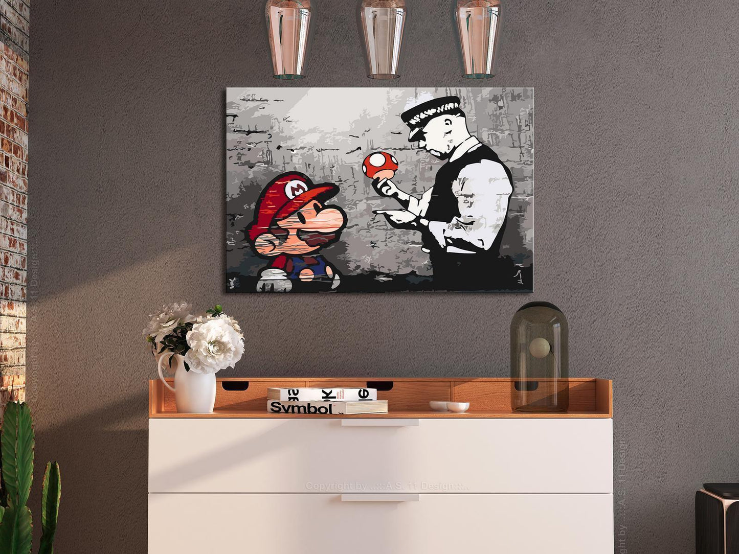 Malen nach Zahlen Mario Banksy Geschenk - ikonisches Gaming Street Art-Motiv für kreative Entspannung