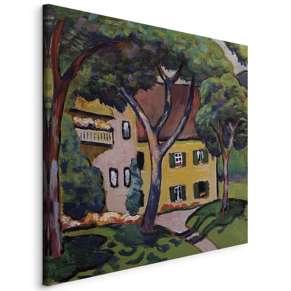 Leinwandbild - August Macke – Staudacherhaus in Tegernsee