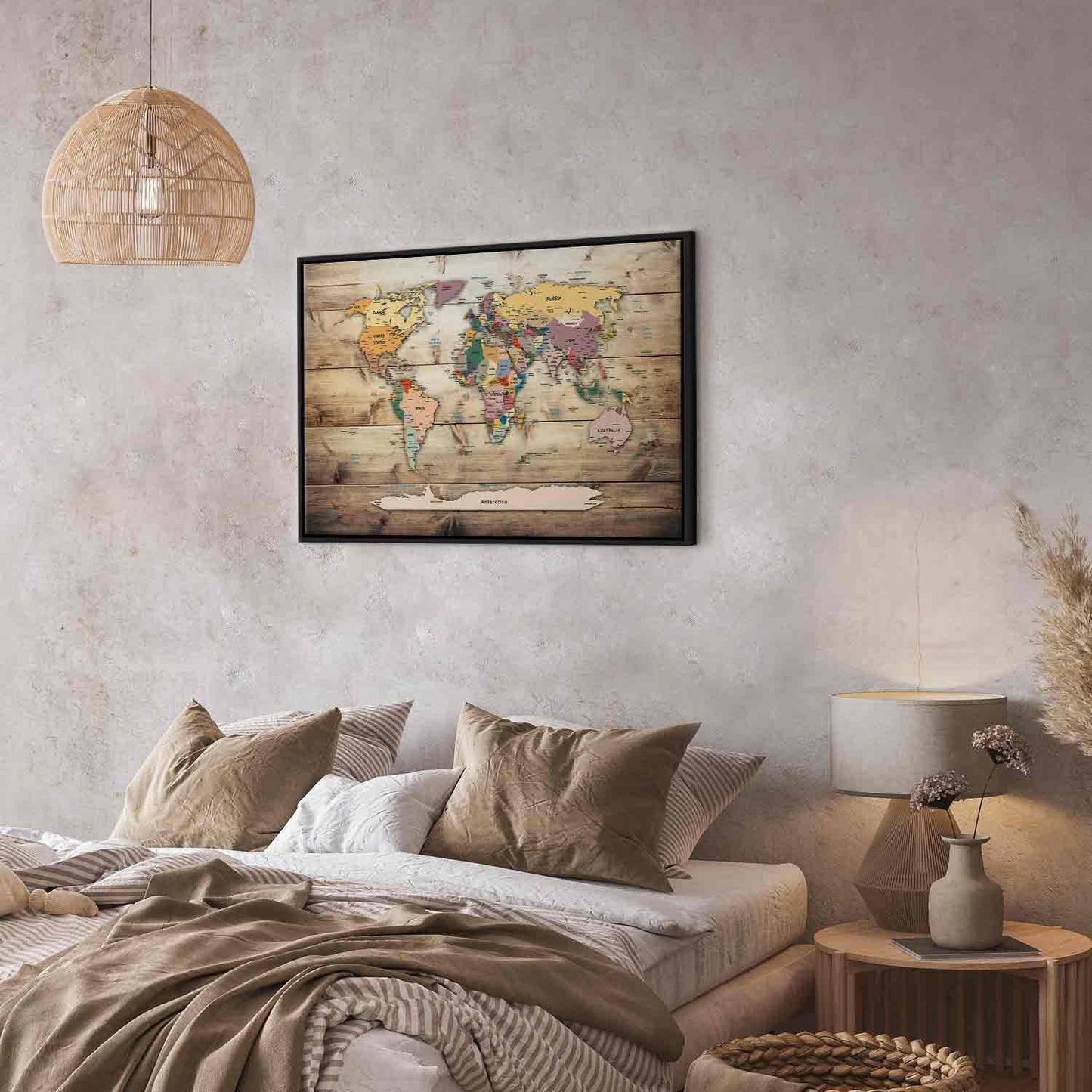 Leinwandbild - World Map: Colourful Continents Artgeist